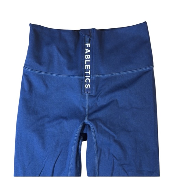 Fabletics Motion365 Blue Logo Front Zipper Blue Leggings XS - Picture 6 of 8